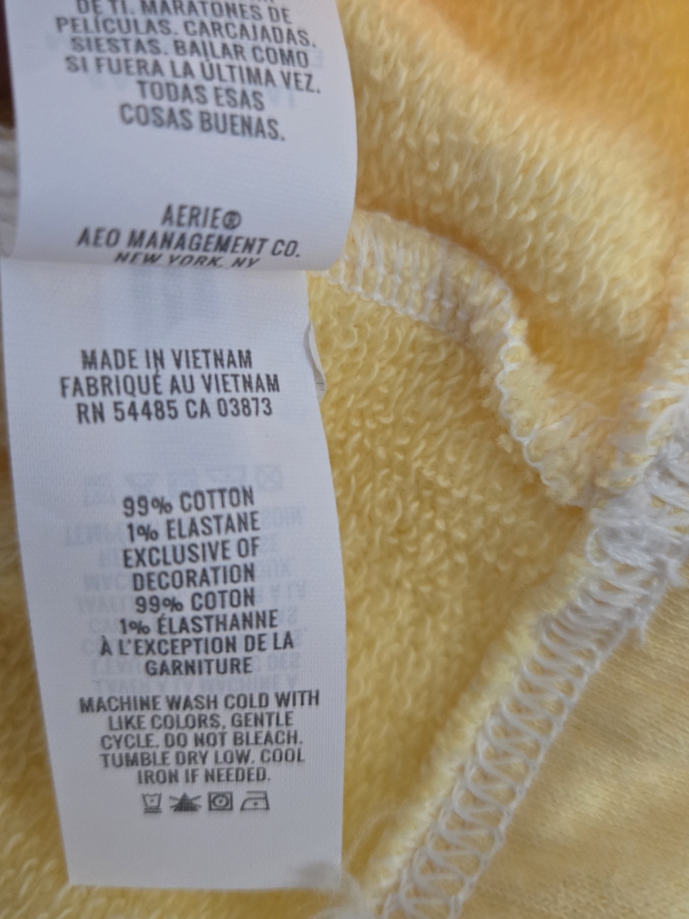 Aerie Easy Street Gauzy Cotton Oversized Sweatshirt Yellow Medium - Picture 4 of 6